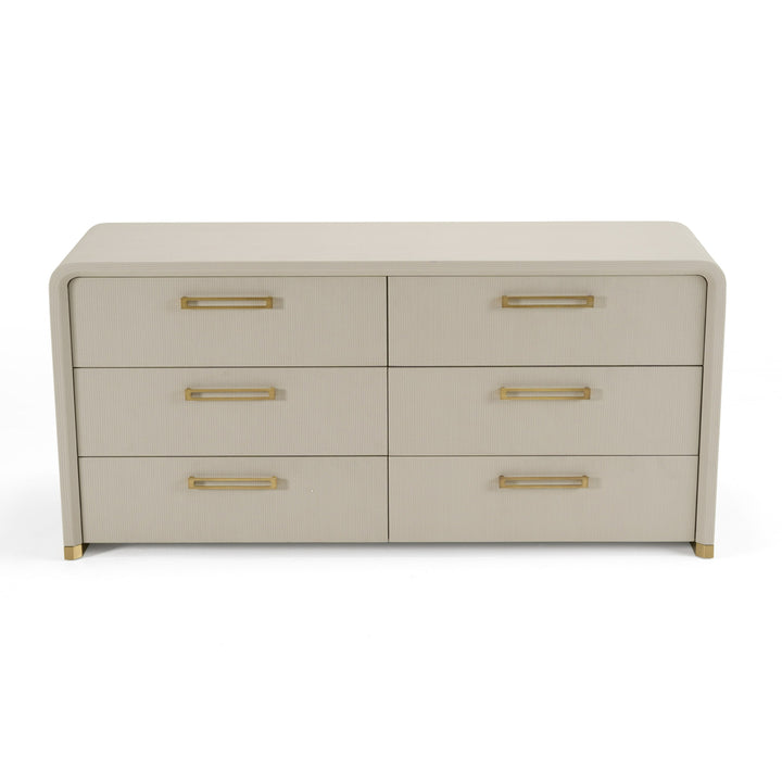 Florence - Modern Beige Leatherette + Gold Dresser