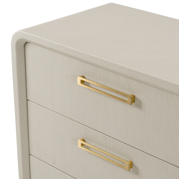 Florence - Modern Beige Velvet + Leatherette Bedroom Set