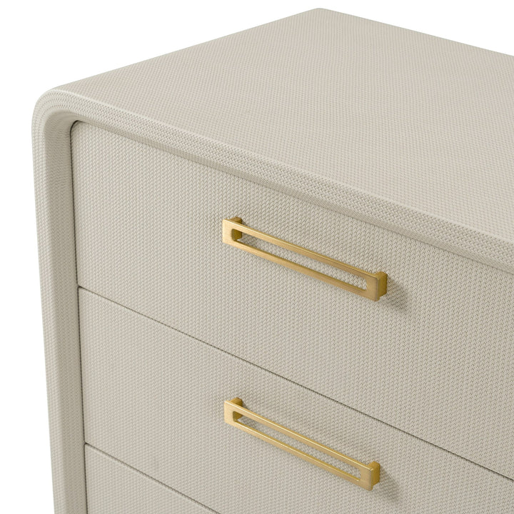 Florence - Modern Beige Leatherette  Gold Dresser