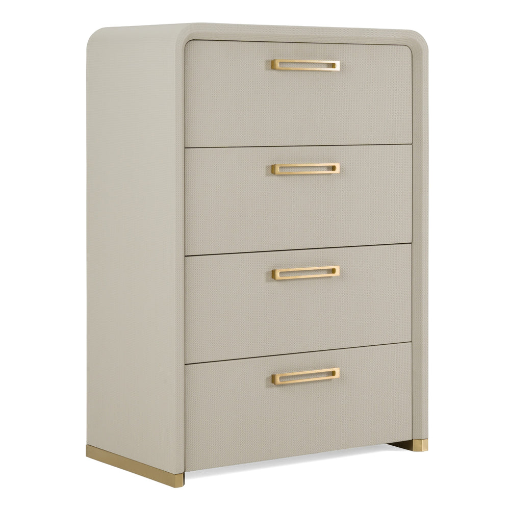 Florence - Modern Beige Leatherette + Gold Chest