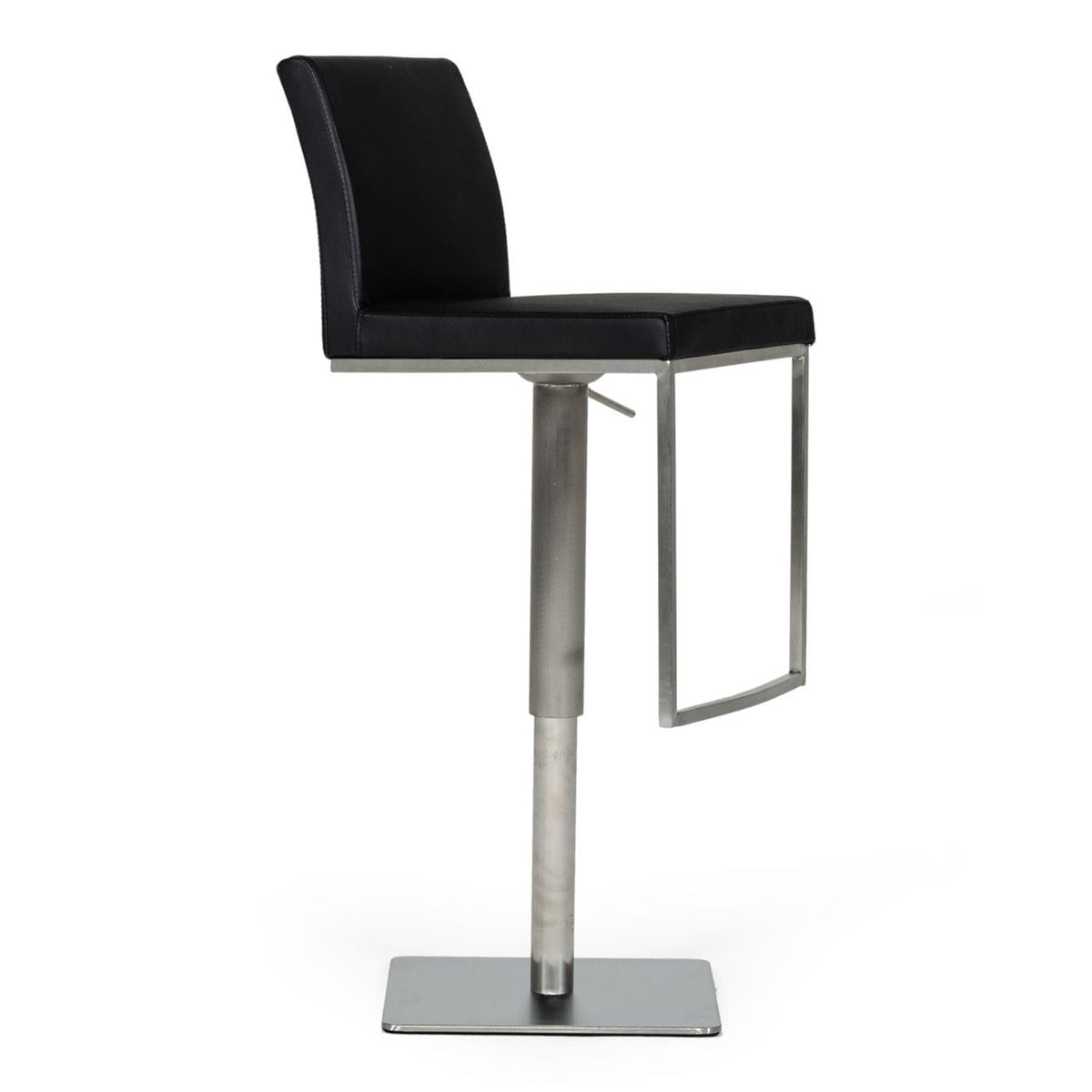Folsum - Modern Black & Brushed Stainless Steel Adjustable Bar Stool