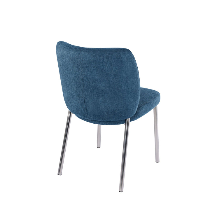 Fomo Chenille - upholstered Stainless Steel Base Dining Chair in Azure (Set of 2) Chair modern furniture Contempo Furniture