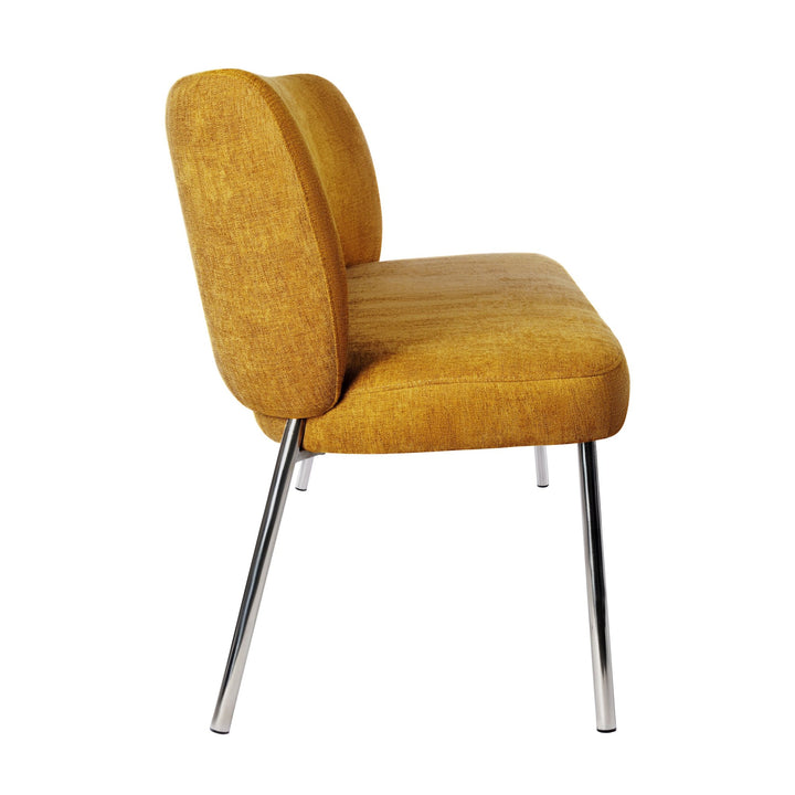 Fomo Chenille - upholstered Stainless Steel Base Dining Chair in Pineapple (Set of 2) Chair modern furniture Contempo Furniture