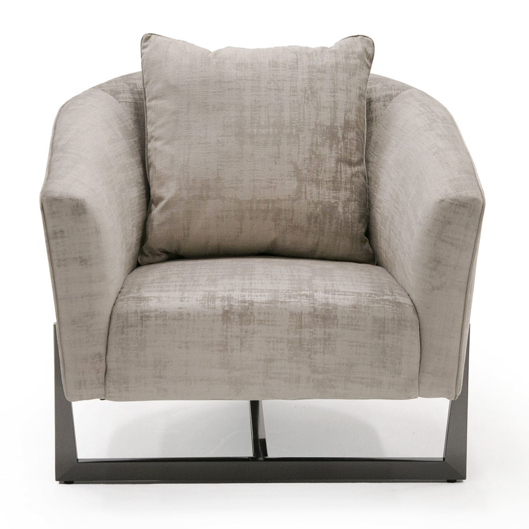 Forbis - Contemporary Light Grey Fabric Accent Chair