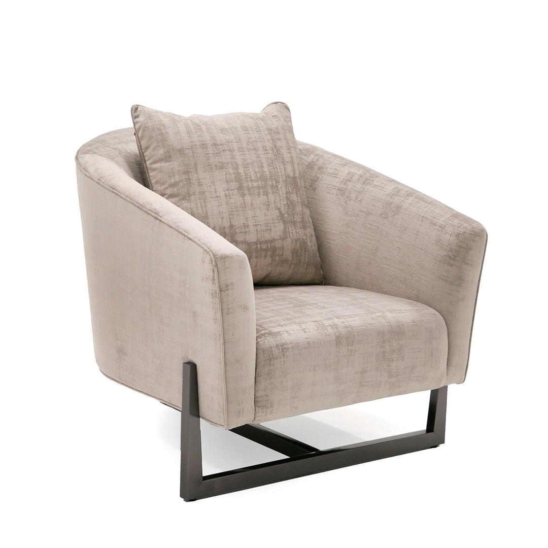 Forbis - Contemporary Light Grey Fabric Accent Chair