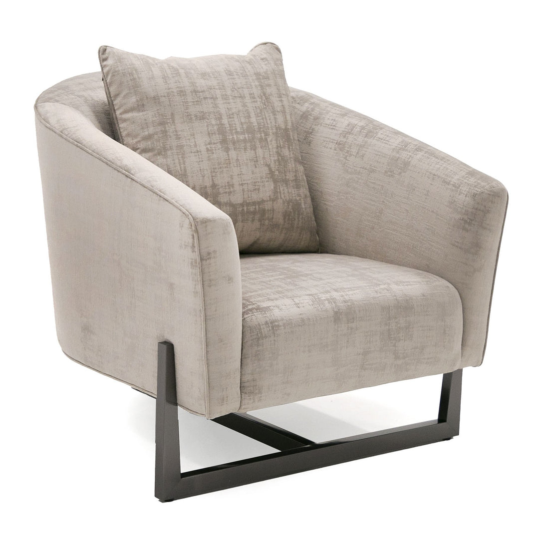 Forbis - Contemporary Light Grey Fabric Accent Chair