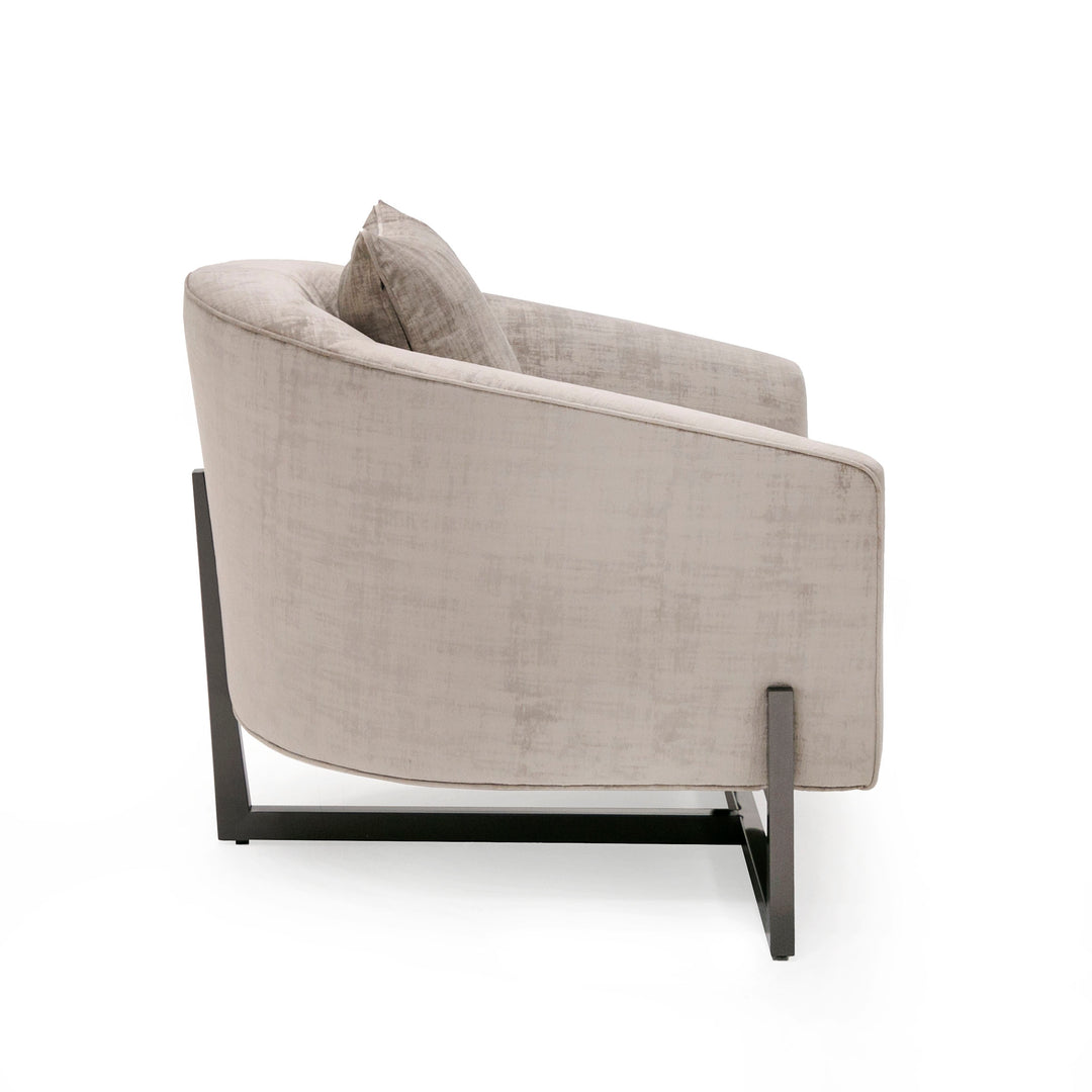 Forbis - Contemporary Light Grey Fabric Accent Chair