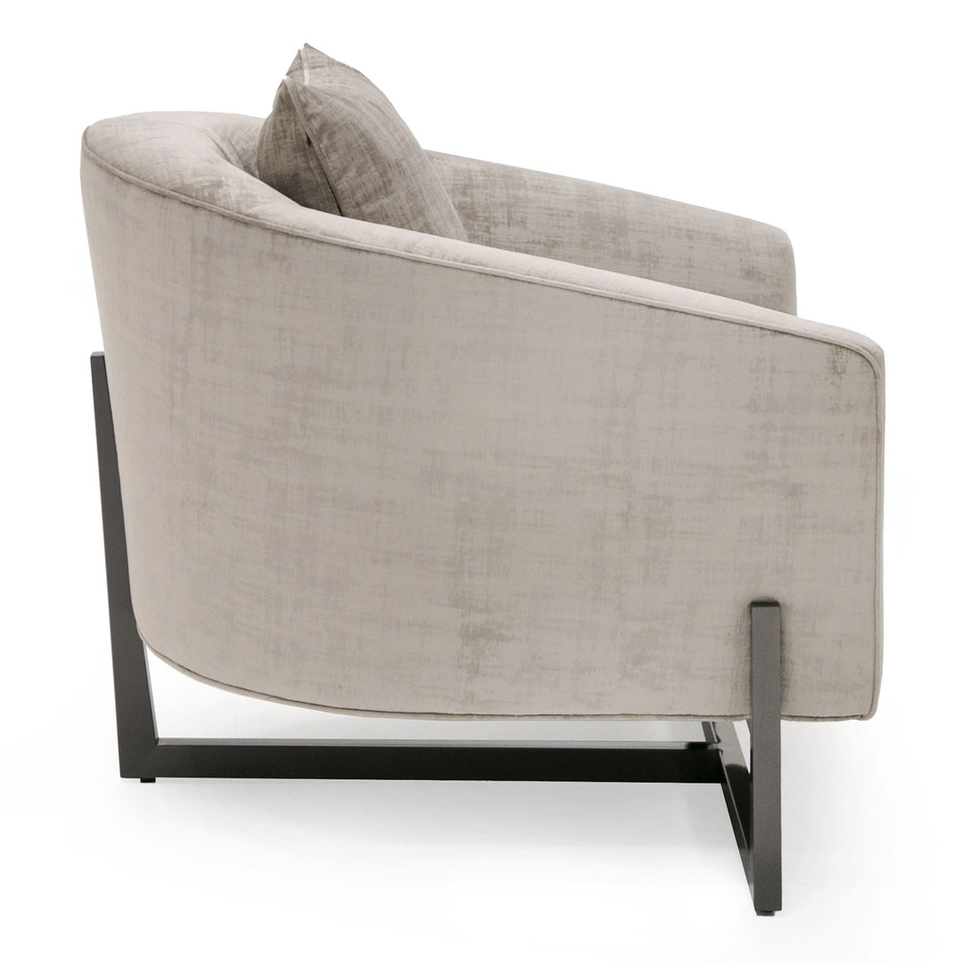 Forbis - Contemporary Light Grey Fabric Accent Chair