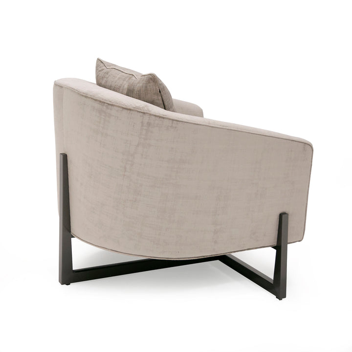 Forbis - Contemporary Light Grey Fabric Accent Chair