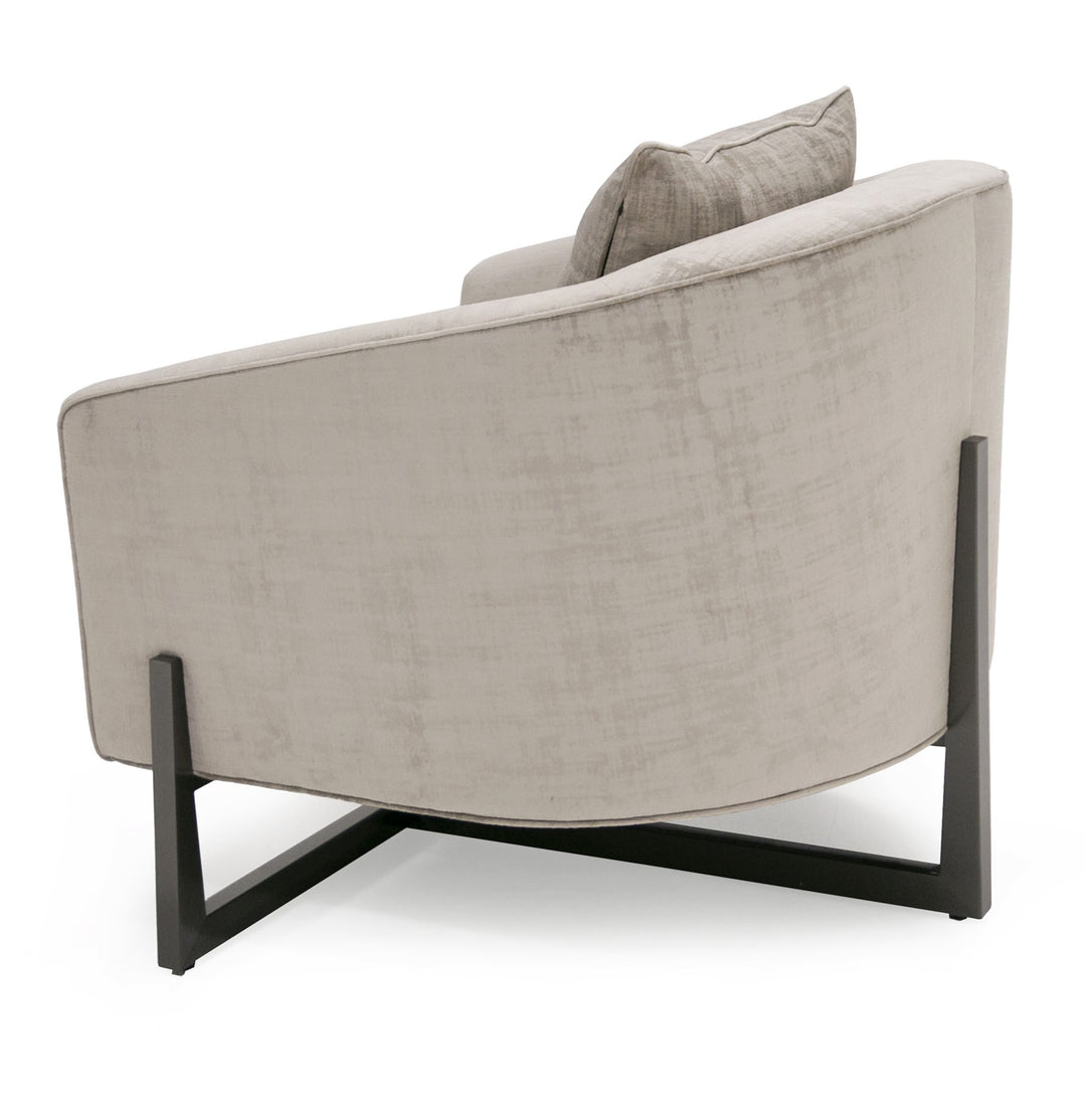 Forbis - Contemporary Light Grey Fabric Accent Chair