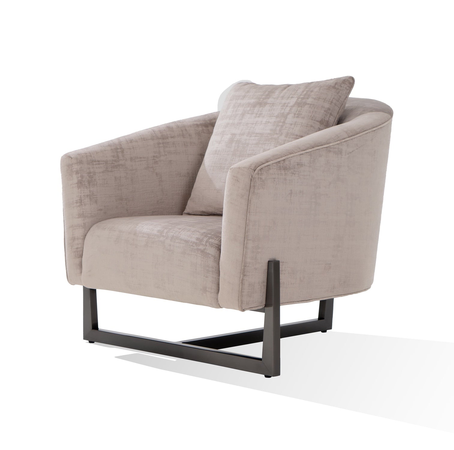 Forbis - Contemporary Light Grey Fabric Accent Chair