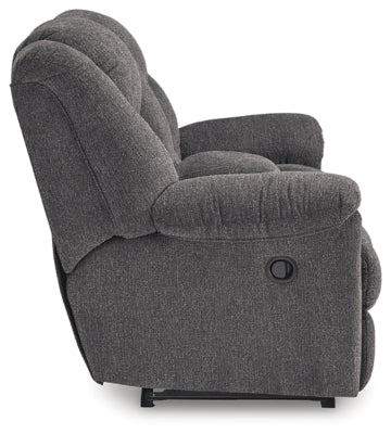 Foreside Reclining Loveseat with Console - Dark Gray Reclining Loveseat modern furniture Contempo Furniture