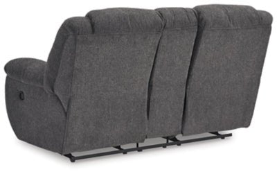 Foreside Reclining Loveseat with Console - Dark Gray Reclining Loveseat modern furniture Contempo Furniture