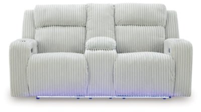Forest Lake Power Reclining Loveseat with Console - Gray Reclining Loveseat modern furniture Contempo Furniture