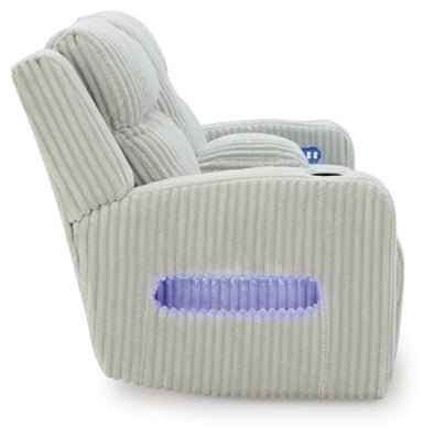 Forest Lake Power Reclining Loveseat with Console - Gray Reclining Loveseat modern furniture Contempo Furniture