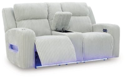 Forest Lake Power Reclining Loveseat with Console - Gray Reclining Loveseat modern furniture Contempo Furniture