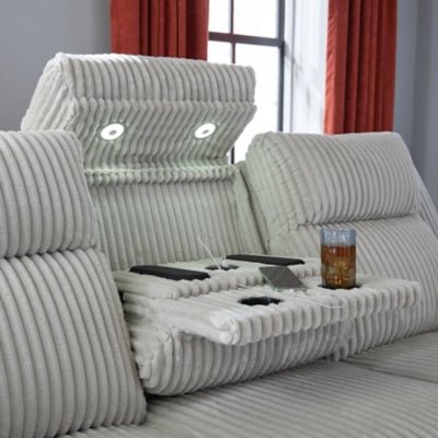 Forest Lake Power Reclining Sofa - Gray Power Reclining Sofa modern furniture Contempo Furniture