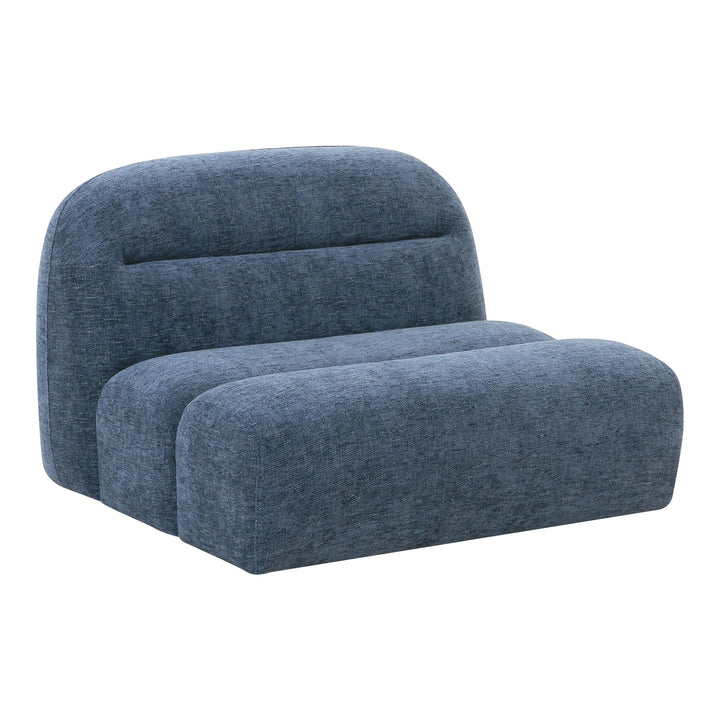 Forman - Modern Blue Fabric Modular Armless Sectional Seat