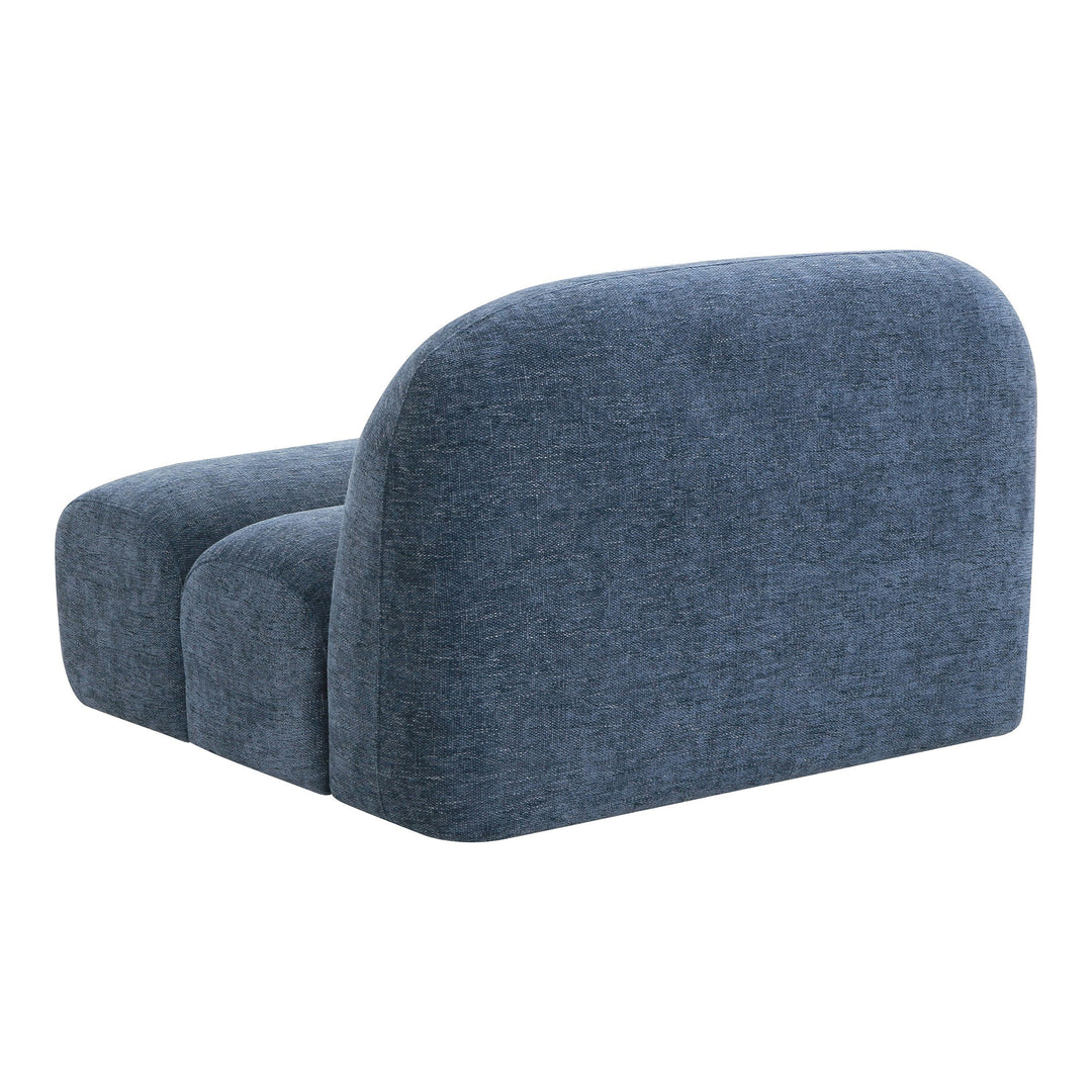 Forman - Modern Blue Fabric Modular Armless Sectional Seat