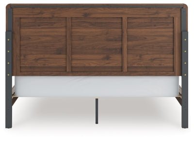 Fortlorn California King Panel Bed - Dark Brown Panel Bed modern furniture Contempo Furniture
