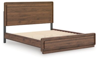 Fortlorn California King Panel Bed - Dark Brown Panel Bed modern furniture Contempo Furniture