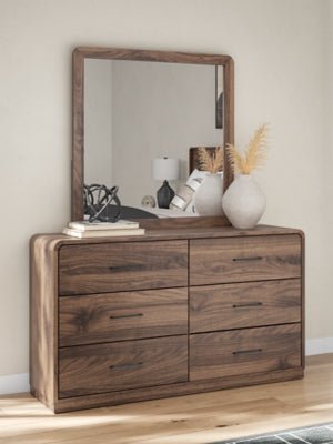 Fortlorn Dresser and Mirror - Dark Brown Dresser &amp; Mirror modern furniture Contempo Furniture