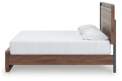 Fortlorn King Panel Bed - Dark Brown Panel Bed modern furniture Contempo Furniture