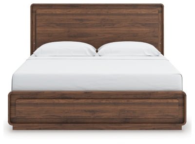 Fortlorn King Panel Bed - Dark Brown Panel Bed modern furniture Contempo Furniture
