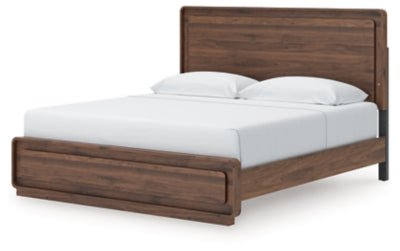 Fortlorn King Panel Bed - Dark Brown Panel Bed modern furniture Contempo Furniture