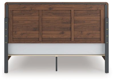 Fortlorn King Panel Bed - Dark Brown Panel Bed modern furniture Contempo Furniture