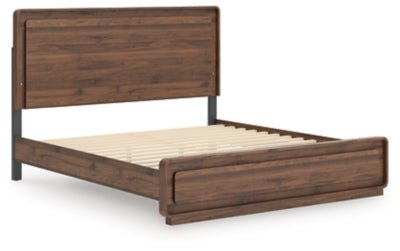 Fortlorn King Panel Bed - Dark Brown Panel Bed modern furniture Contempo Furniture