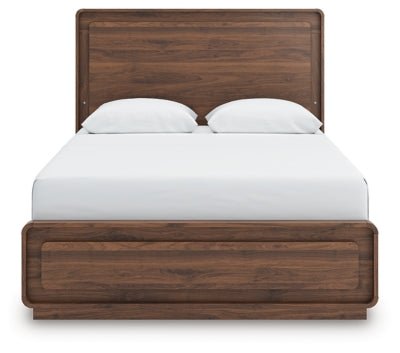 Fortlorn Queen Panel Bed - Dark Brown Panel Bed modern furniture Contempo Furniture