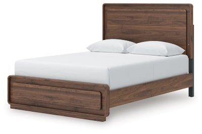 Fortlorn Queen Panel Bed - Dark Brown Panel Bed modern furniture Contempo Furniture