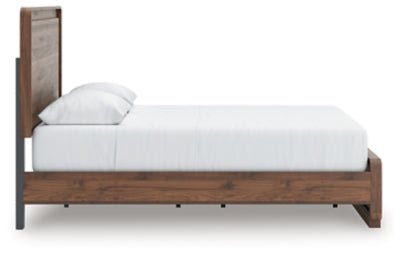 Fortlorn Queen Panel Bed - Dark Brown Panel Bed modern furniture Contempo Furniture