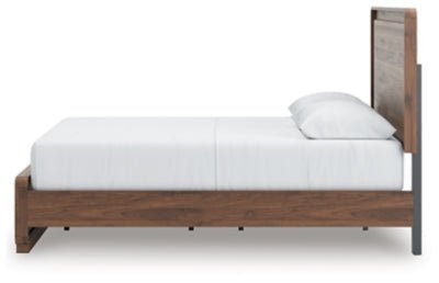Fortlorn Queen Panel Bed - Dark Brown Panel Bed modern furniture Contempo Furniture