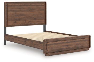 Fortlorn Queen Panel Bed - Dark Brown Panel Bed modern furniture Contempo Furniture