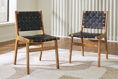 Fortmaine Dining Chair - Black Chair Set modern furniture Contempo Furniture