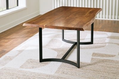 Fortmaine Dining Table - Dark Brown Dining Table modern furniture Contempo Furniture