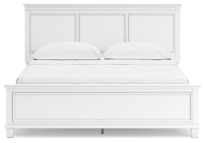Fortman California King Panel Bed - White Panel Bed modern furniture Contempo Furniture