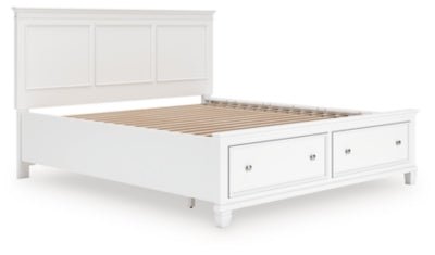 Fortman California King Panel Storage Bed - White Storage Bed modern furniture Contempo Furniture