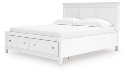 Fortman California King Panel Storage Bed - White Storage Bed modern furniture Contempo Furniture