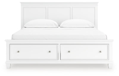 Fortman California King Panel Storage Bed - White Storage Bed modern furniture Contempo Furniture