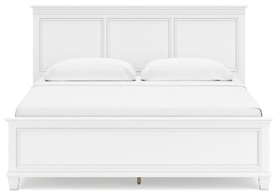 Fortman King Panel Bed - White Panel Bed modern furniture Contempo Furniture