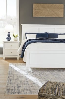Fortman King Panel Bed - White Panel Bed modern furniture Contempo Furniture