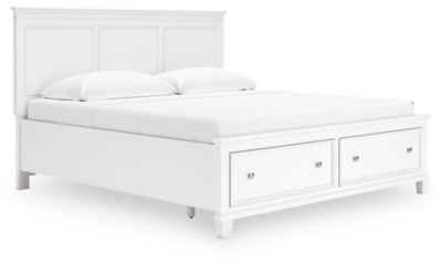 Fortman King Panel Storage Bed - White | Ashley Furniture