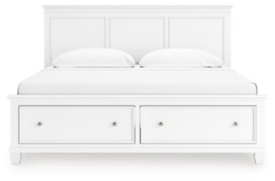 Fortman King Panel Storage Bed - White Storage Bed modern furniture Contempo Furniture