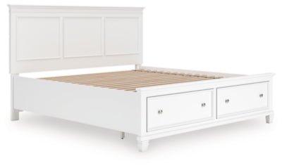 Fortman King Panel Storage Bed - White Storage Bed modern furniture Contempo Furniture