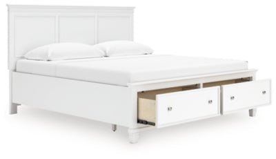Fortman King Panel Storage Bed - White Storage Bed modern furniture Contempo Furniture