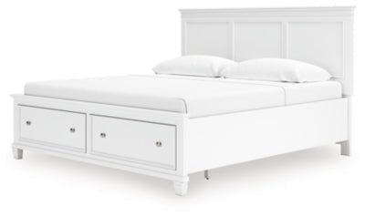 Fortman King Panel Storage Bed - White Storage Bed modern furniture Contempo Furniture