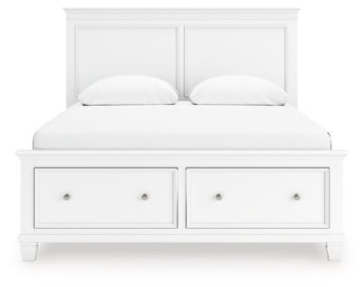 Fortman Queen Panel Storage Bed - White Storage Bed modern furniture Contempo Furniture